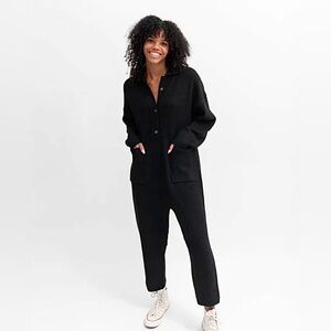 SMASH + TESS Black Women's Knit Jumpsuit M/L